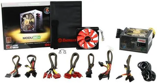 Alt view image 6 of 6 - ENERMAX MODU82+ EMD625AWT_II 625 W ATX12V v2.3 / EPS12V CrossFire Certified 80 PLUS BRONZE Certified Modular Active PFC Power Supply