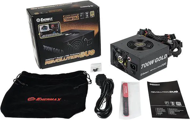 Alt view image 5 of 7 - ENERMAX Revolution DUO 700W ERD700AWL-F ATX12V / EPS12V 80+ GOLD Certified Power Supply with Patented FMA (Fan-speed Manual Adjustment) Technology