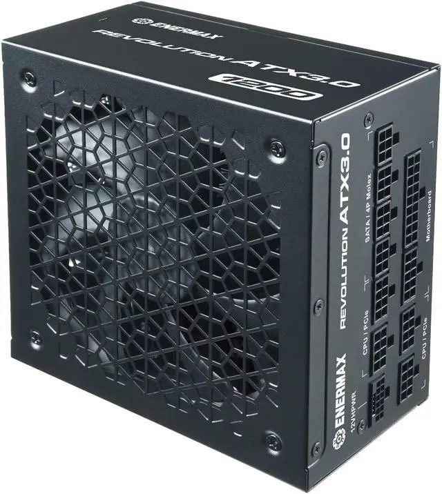 Alt view image 6 of 8 - ENERMAX REVOLUTION ATX 3.0 1200W, 80+ Gold Full Modular 1200W ATX 3.0, 600W PCIe 5.0 12VHPWR Connector, 100% Japanese Capacitors, ECO Mode Control w/FDB Fan