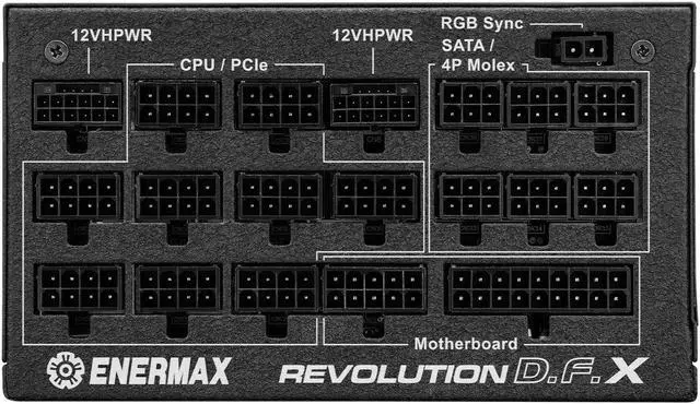 Alt view image 7 of 11 - ENERMAX Revolution D.F. X 1350W Full Modular, 80 Plus Gold, ATX 3.0 & PCIe 5.0 Ready, Native 600W 12VHPWR Connector, Industrial- Grade 100% Japanese Capacitors, ARGB Side Panel Power Supply