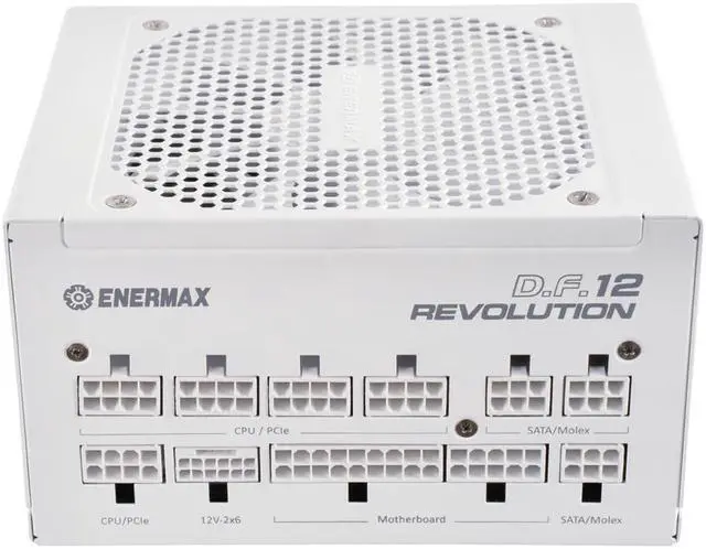 Alt view image 4 of 7 - ENERMAX Revolution D.F. 12 850W, ATX 3.1 Standard, PCIe 5.1 600W 12V-2x6 Connector, 80+ Gold Full-Modular Power Supply, Compact 122mm ATX PSU, 10 Year Warranty; ETV850G-W