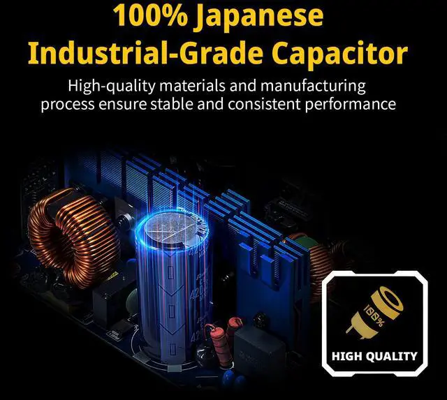 Alt view image 7 of 11 - ENERMAX REVOLUTION III 650 - Fully Modular PC Power Supply - 650 Watts - 80 Plus Gold - 450W 12V-2x6 Connector - 100% Japanese Capacitors - Sleeved Cables - 10 Year Warranty