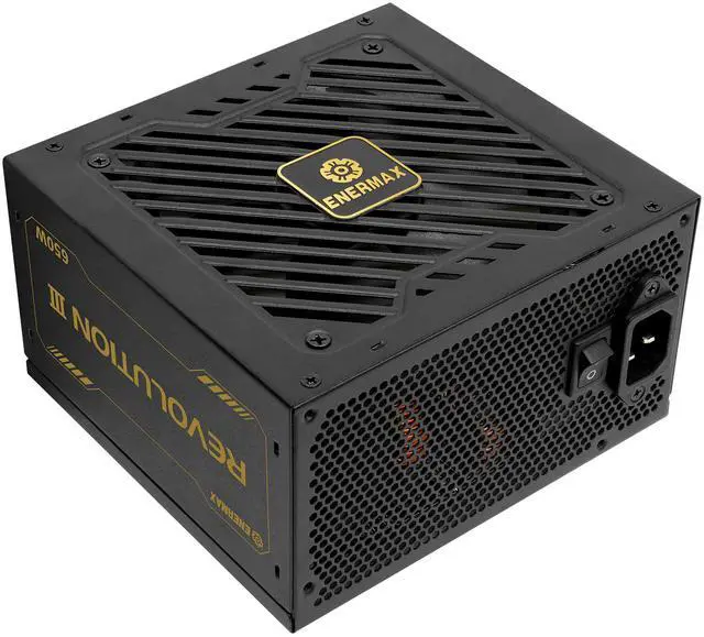 Alt view image 2 of 11 - ENERMAX REVOLUTION III 650 - Fully Modular PC Power Supply - 650 Watts - 80 Plus Gold - 450W 12V-2x6 Connector - 100% Japanese Capacitors - Sleeved Cables - 10 Year Warranty