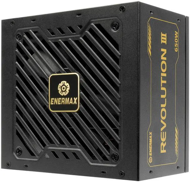 Alt view image 3 of 11 - ENERMAX REVOLUTION III 650 - Fully Modular PC Power Supply - 650 Watts - 80 Plus Gold - 450W 12V-2x6 Connector - 100% Japanese Capacitors - Sleeved Cables - 10 Year Warranty