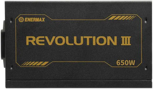 Alt view image 5 of 11 - ENERMAX REVOLUTION III 650 - Fully Modular PC Power Supply - 650 Watts - 80 Plus Gold - 450W 12V-2x6 Connector - 100% Japanese Capacitors - Sleeved Cables - 10 Year Warranty