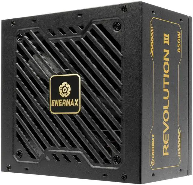 Alt view image 3 of 5 - ENERMAX REVOLUTION III 850 - Fully Modular PC Power Supply - 850 Watts - 80 Plus Gold - 600W 12V-2x6 Connector - 100% Japanese Capacitors - Sleeved Cables - 10 Year Warranty