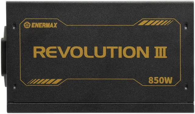 Alt view image 5 of 5 - ENERMAX REVOLUTION III 850 - Fully Modular PC Power Supply - 850 Watts - 80 Plus Gold - 600W 12V-2x6 Connector - 100% Japanese Capacitors - Sleeved Cables - 10 Year Warranty