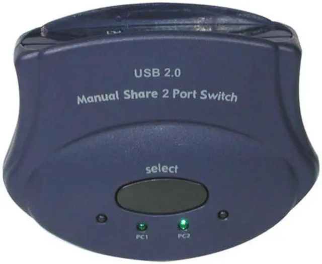 Alt view image 2 of 5 - C2G/Cables To Go 30505 2-Port USB 2.0 Manual Switch, Blue