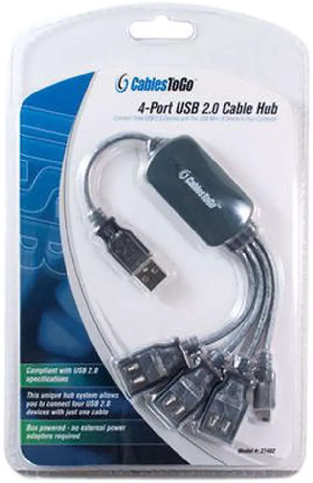 Alt view image 5 of 5 - C2G/Cables To Go 27402 11in 4-Port USB 2.0 Hub Cable
