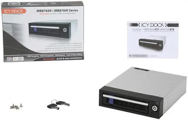 Alt view image 5 of 5 - ICY DOCK MB876SK-B Aluminum 3.5" SATA I, II & III Hard Drive Mobile Rack Enclosure
