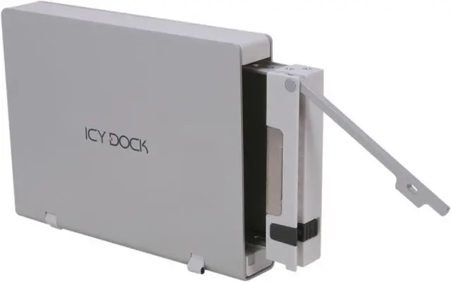 Alt view image 6 of 7 - ICY DOCK MB559U3S-1S Aluminum / Plastic 3.5" Pearl White SATA I/II/III USB 3.0 & eSATA Professional Ultra Slim External Hard Drive Enclosure