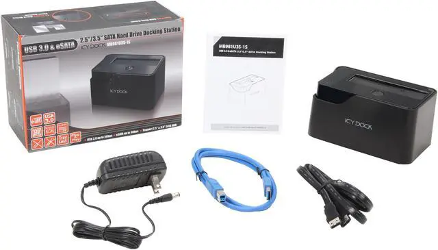 Alt view image 5 of 5 - ICY DOCK 2.5"/3.5" SATA HDD/SSD USB 3.0 & eSATA Docking Station - EZ-Dock MB981U3S-1S