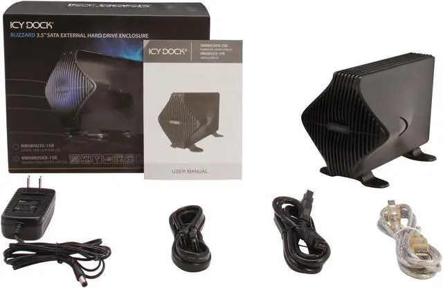 Alt view image 5 of 5 - ICY DOCK MB080USEB-1SB Blizzard Tool-Less FireWire 800, eSATA & USB External 3.5” SATA Hard Drive Enclosure with 80mm Fan