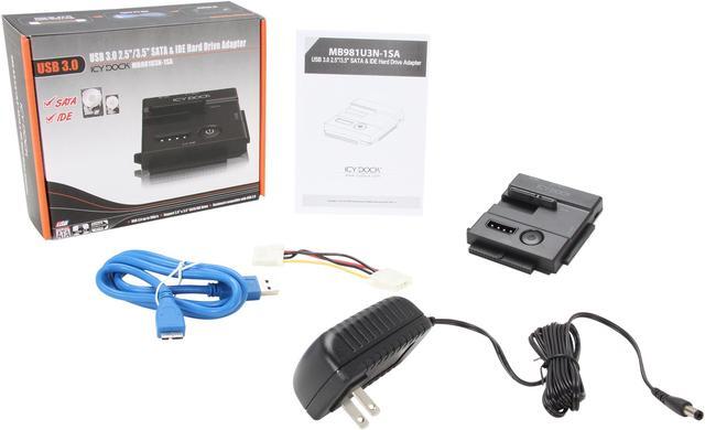 Alt view image 6 of 5 - ICY DOCK MB981U3N-1SA SATA/IDE 2.5"/3.5" Hard Drive or SSD Portable Adapter supports USB Bus-Powered