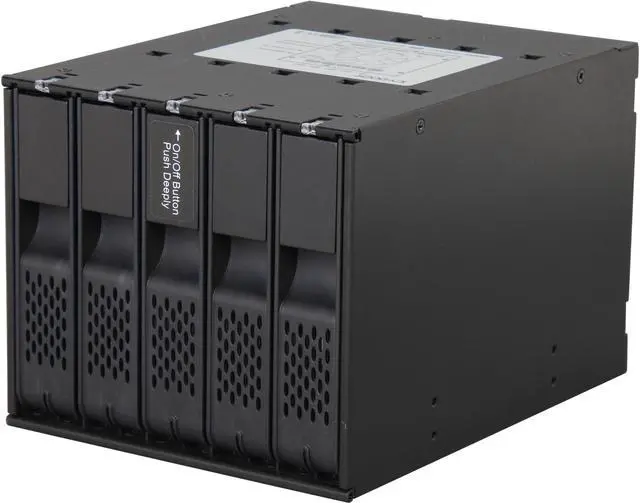 Main image of ICY DOCK MB975SP-B Tray-less 5 Bay 3.5" SATA Hard Drive Hot Swap Backplane Cage in 3x External 5.25" Bay