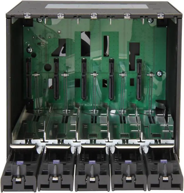 Alt view image 5 of 6 - ICY DOCK MB975SP-B Tray-less 5 Bay 3.5" SATA Hard Drive Hot Swap Backplane Cage in 3x External 5.25" Bay