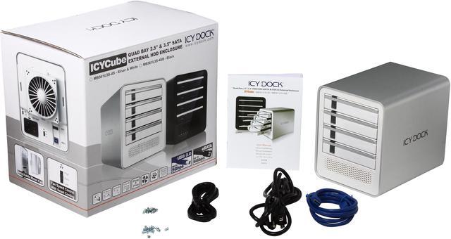 Alt view image 8 of 7 - ICY DOCK ICYCube MB561U3S-4S 4 Bay USB 3.0 & eSATA(PM) Hot Swap 2.5"/3.5" SATA HDD/SSD External Enclosure - White