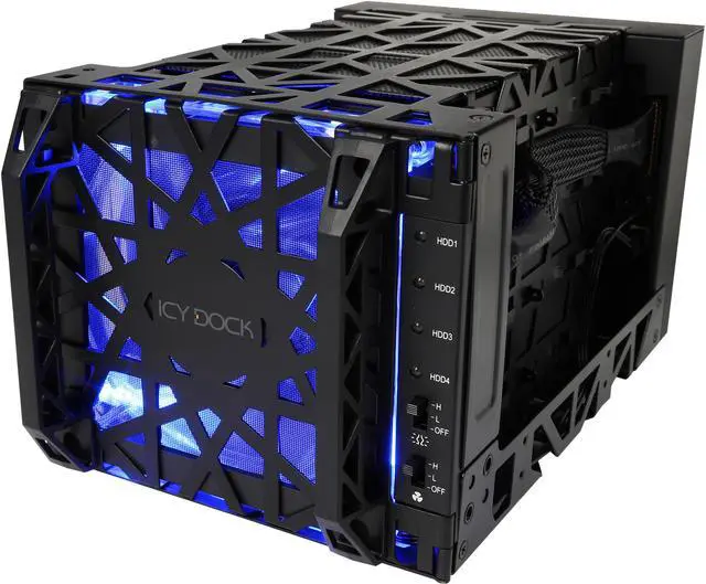 Main image of ICY DOCK 4 Bay USB 3.0/ eSATA External HDD Enclosure with 120mm Cooling Fan - Black Vortex MB174U3S-4SB