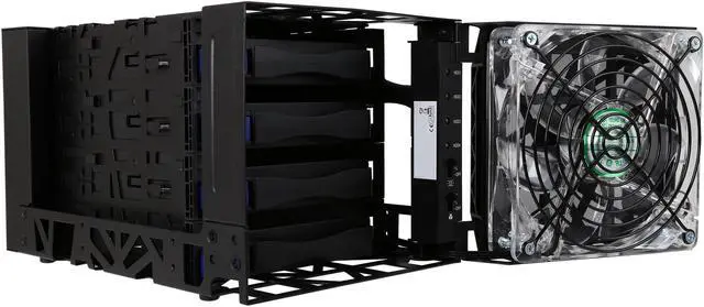 Alt view image 6 of 7 - ICY DOCK 4 Bay USB 3.0/ eSATA External HDD Enclosure with 120mm Cooling Fan - Black Vortex MB174U3S-4SB