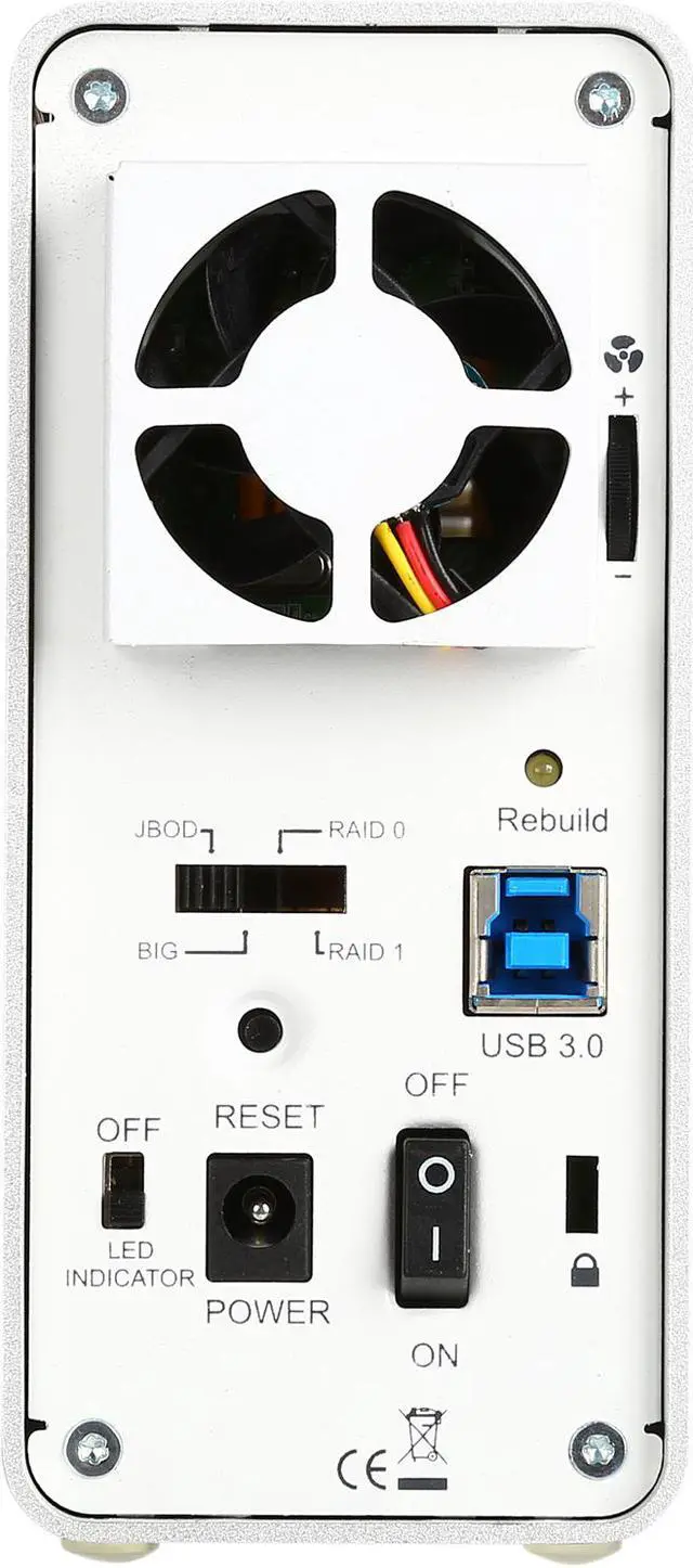 Alt view image 5 of 7 - ICY DOCK Tool-less 3.5" SATA III HDD USB 3.0 External RAID Drive Enclosure - ICYRaid Dual Bay MB662U3-2S R1