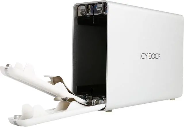 Alt view image 7 of 7 - ICY DOCK Tool-less 3.5" SATA III HDD USB 3.0 External RAID Drive Enclosure - ICYRaid Dual Bay MB662U3-2S R1