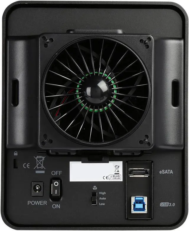 Alt view image 4 of 7 - ICY DOCK Quad Bay 2.5"/ 3.5" SATA HDD/SSD USB 3.0/eSATA External JBOD Hard Drive Enclosure - Black - ICYCube MB561U3S-4SB R1