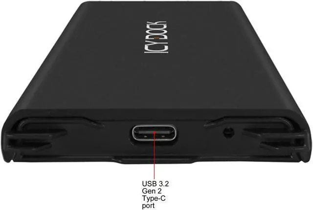 Alt view image 6 of 13 - ICY DOCK ICYNano MB861U31-1M2B Aluminum & Plastic M.2 Black 1 x M.2 PCIe NVMe SSD (2230/2242/2260/2280/22110) 1 x USB 3.2 Gen 2 Portable M.2 NVMe PCIe SSD to USB 3.2 Gen 2 (10Gbps) External Enclosure