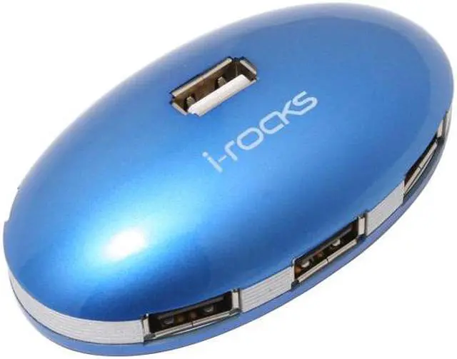 Alt view image 2 of 5 - i-rocks ir-4600-BL USB 2.0 Smart Hub Blue