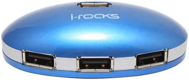 Alt view image 3 of 5 - i-rocks ir-4600-BL USB 2.0 Smart Hub Blue