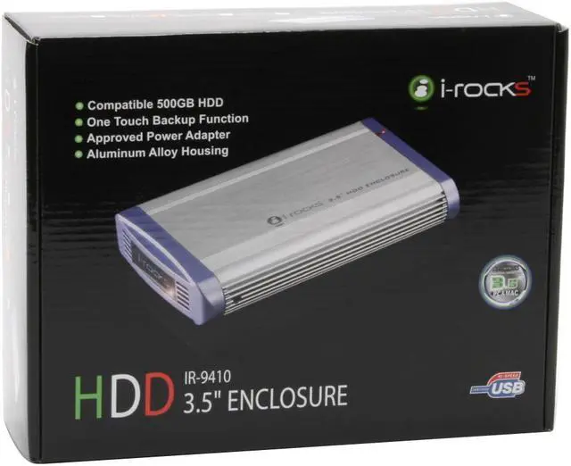 Alt view image 6 of 6 - i-rocks IR-9410C-SL Aluminum 3.5" Silver IDE USB 2.0 & 1394a External Enclosure
