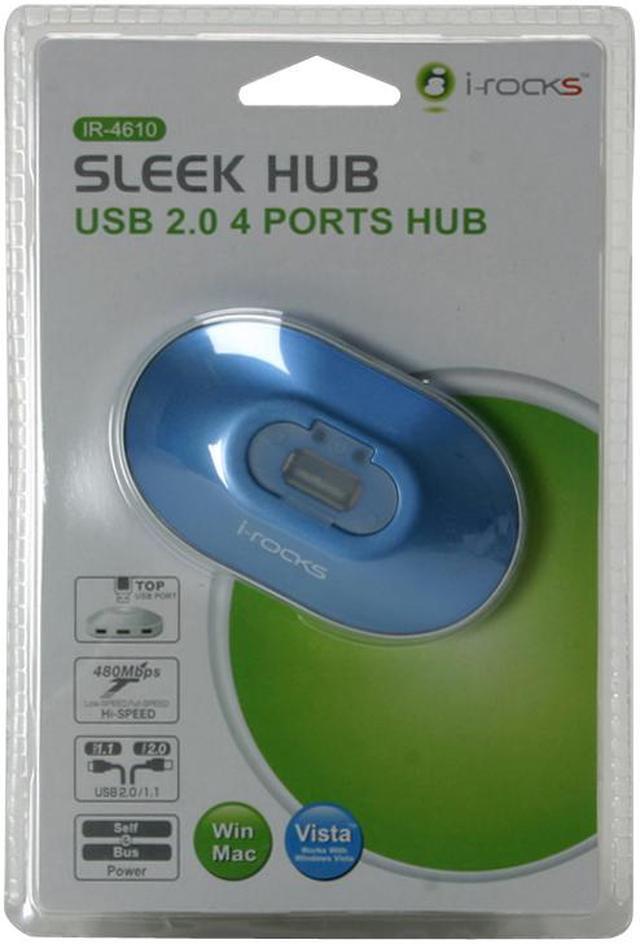 Alt view image 2 of 2 - i-rocks IR-4610 Blue USB 2.0 4-Ports Hub