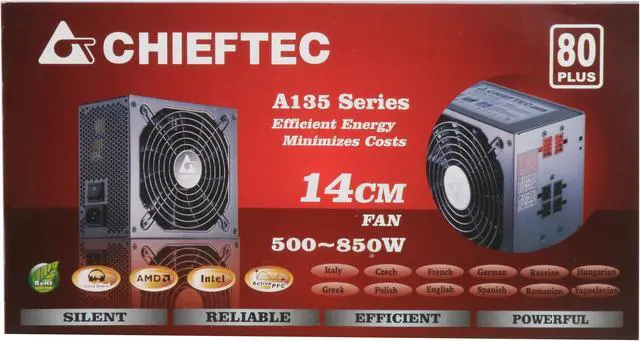 Alt view image 9 of 10 - CHIEFTEC A135 APS-550C 550 W ATX12V V2.2 80 PLUS Certified Modular Active PFC Power Supply