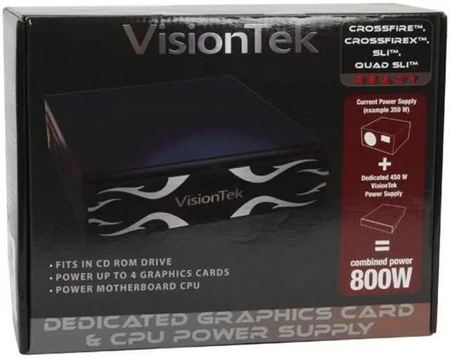 Alt view image 8 of 8 - VisionTek Juice Box VT-450CD 450 W SLI Ready CrossFire Ready Dedicated Graphics & CPU Power Supply