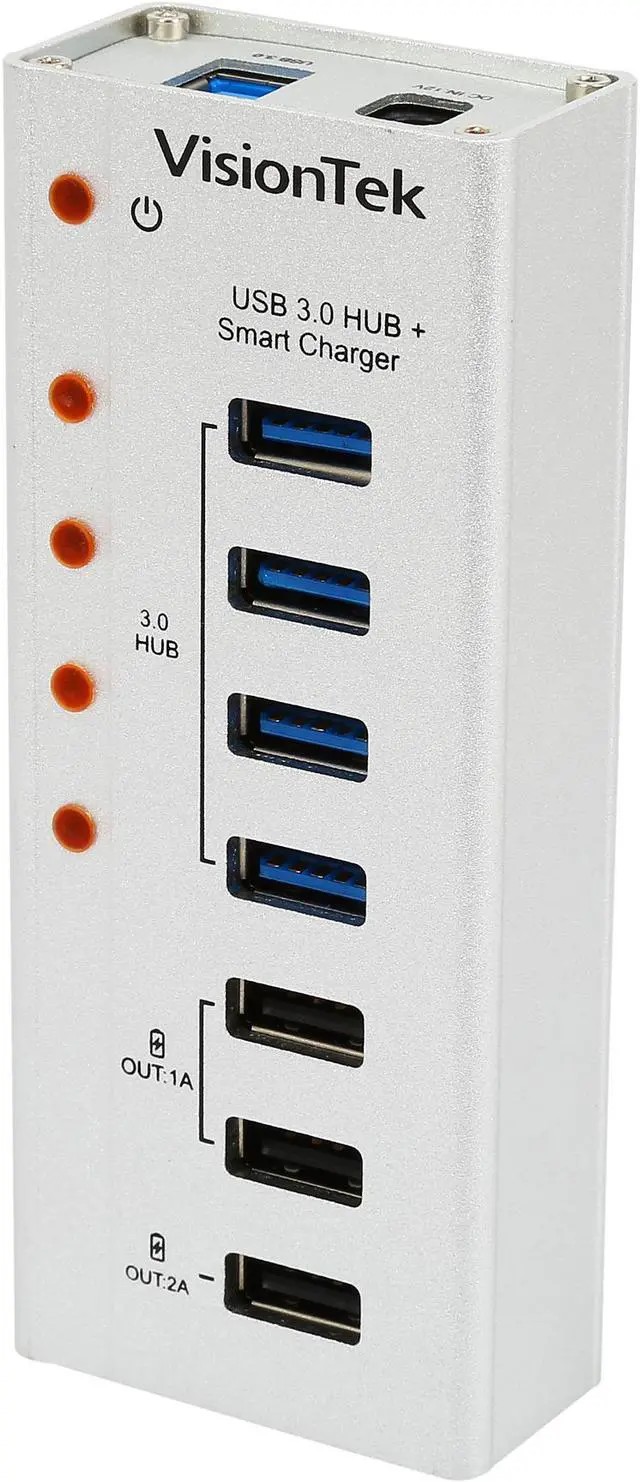 Main image of VisionTek Charge and Sync Aluminum USB 3.0 7 Port Hub (900725)
