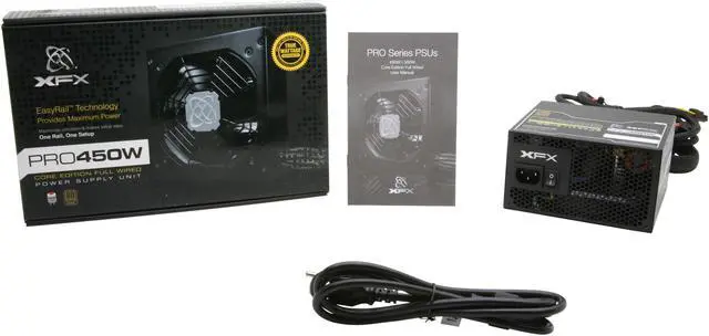 Alt view image 7 of 7 - XFX ProSeries P1-450S-X2B9 450 W ATX12V / EPS12V SLI Ready CrossFire Ready 80 PLUS BRONZE Certified Active PFC Core Edition V2 Full Wired Power Supply
