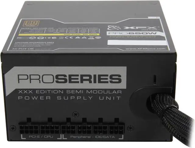 Alt view image 6 of 8 - XFX P1-650X-XXB9 650 W ATX12V 2.2 & ESP12V 2.91 SLI Ready CrossFire Ready 80 PLUS BRONZE Certified Modular Active PFC Power Supply