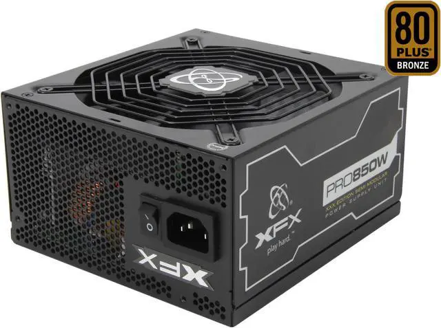 Main image of XFX P1-850X-XXB9 850 W ATX12V 2.2 & ESP12V 2.91 SLI Ready CrossFire Ready 80 PLUS BRONZE Certified Modular Active PFC Power Supply