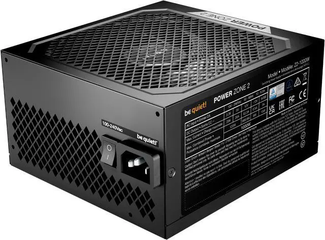 Alt view image 4 of 6 - be quiet Power Zone 2 1000 W ATX12V 3.1 80 PLUS® Platinum and Cybenetics Platinum  efficiency (up to 94%) Modular Power Supplies