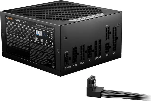 Alt view image 2 of 6 - be quiet Power Zone 2 850 W ATX12V 3.1 80 PLUS® Platinum and Cybenetics Platinum  efficiency (up to 94%) Modular Power Supplies