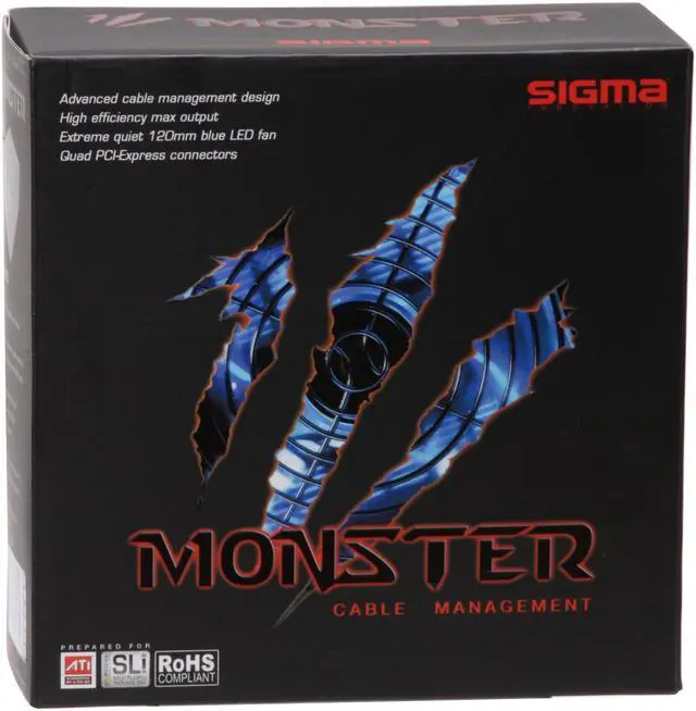 Alt view image 10 of 10 - SIGMA MONSTER SP750C 750W Continuous @ 40°C ATX12V 2.2V / EPS12V 2.91 SLI Ready CrossFire Ready Modular Active PFC Power Supply