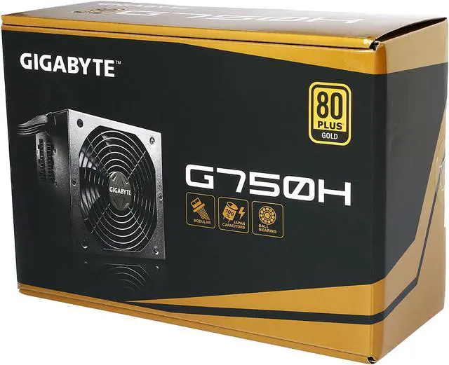 Alt view image 7 of 7 - GIGABYTE GP-G750H 750 W ATX12V SLI CrossFire Certified 80 PLUS GOLD Certified Modular Active PFC Power Supply