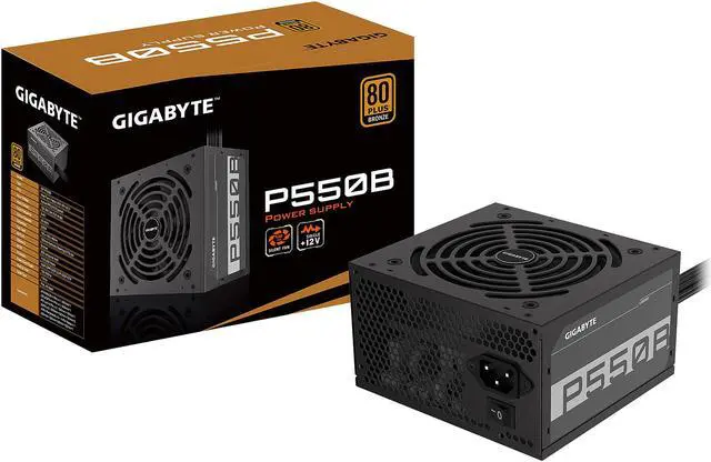 Alt view image 8 of 8 - GIGABYTE GP-P550B 550 W ATX 12V v2.31 80 PLUS BRONZE Certified Non-Modular Active PFC Power Supply