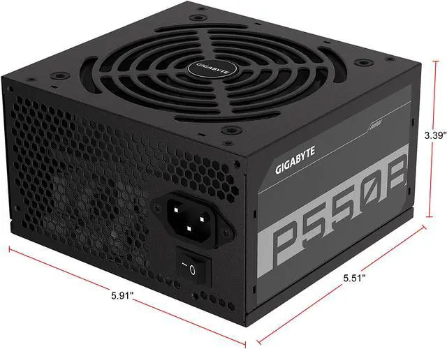 Alt view image 2 of 8 - GIGABYTE GP-P550B 550 W ATX 12V v2.31 80 PLUS BRONZE Certified Non-Modular Active PFC Power Supply