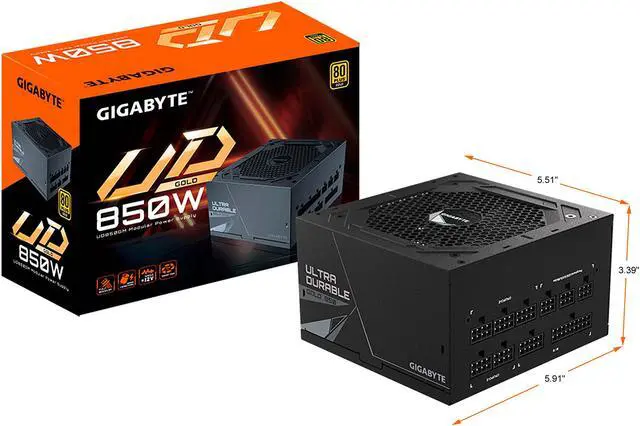Alt view image 7 of 8 - GIGABYTE GP-UD850GM 850 W ATX 12V v2.31 80 PLUS GOLD Certified Full Modular Active PFC Power Supply