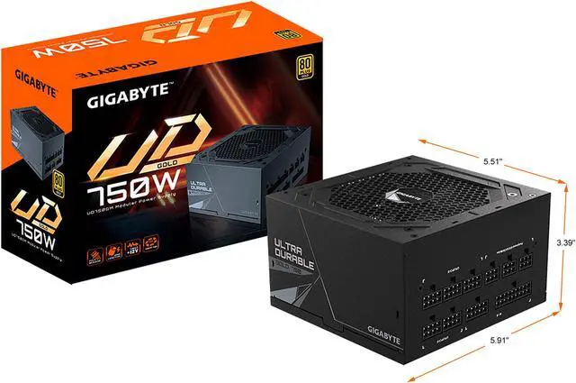 Alt view image 8 of 8 - GIGABYTE GP-UD750GM 750 W ATX 12V v2.31 80 PLUS GOLD Certified Full Modular Active PFC Power Supply