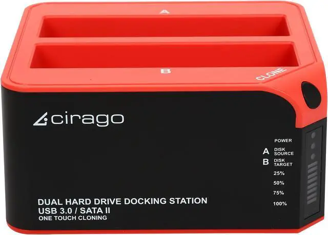 Alt view image 2 of 6 - Cirago Hard Drive Docking Station with 3 Port USB 3.0 Hub Plug and Play Dock for 2.5/3.5 inch HDD/SSD