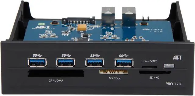 Alt view image 2 of 6 - Atech Flash Technology PRO-77U Flash Reader USB 3.0 5.25" Hub & Card Reader