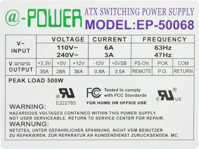 Alt view image 4 of 6 - DYNAPOWER USA EP-45X.0562B 450 W ATX12V, Version 2.2 Power Supply