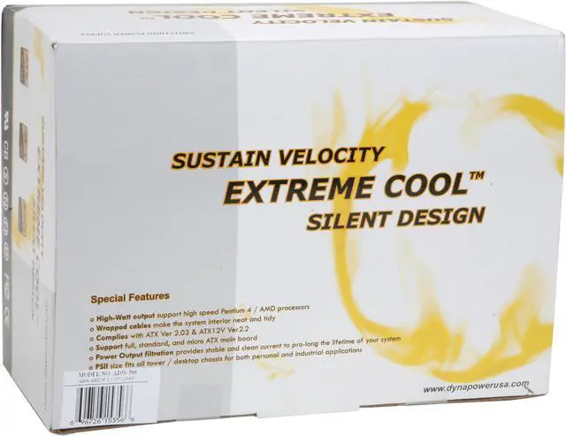 Alt view image 9 of 9 - DYNAPOWER USA ADW-500 500 W ATX12V Power Supply