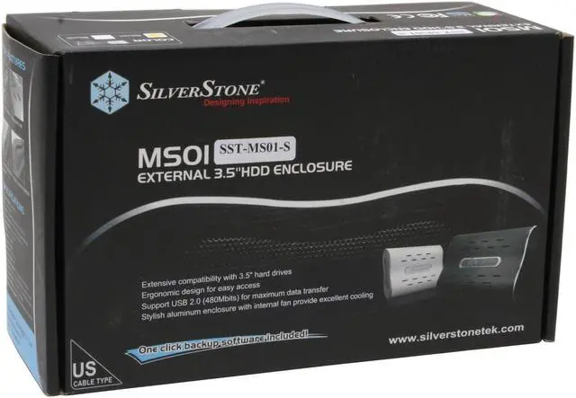 Alt view image 4 of 4 - SilverStone SST-MS01-S Aluminum 3.5" Enhanced IDE, ATA/ATAPI-6 USB 2.0 External Enclosure